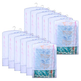 Kuber Industries Hanging Saree Cover | Brush Painting Pattern Saree Cover | Non-Woven Saree Covers for Home | Saree Cover with Small Transparent view | Pack of 12 | Gray